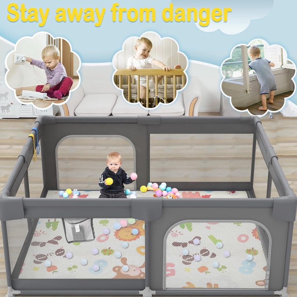 Palopalo Baby Playpen, 50"x50" Extra Large Playard for Babies and Toddlers - Picture 3 of 8